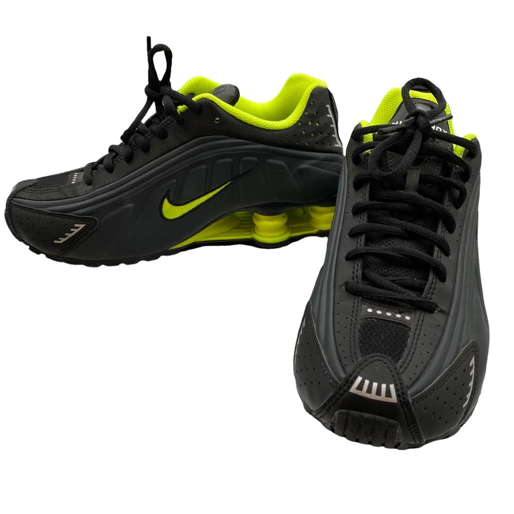 Nike Shox R4 Gs Cross Training Kids Youth Black & Yellow Volt - Size 5.5